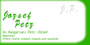 jozsef petz business card